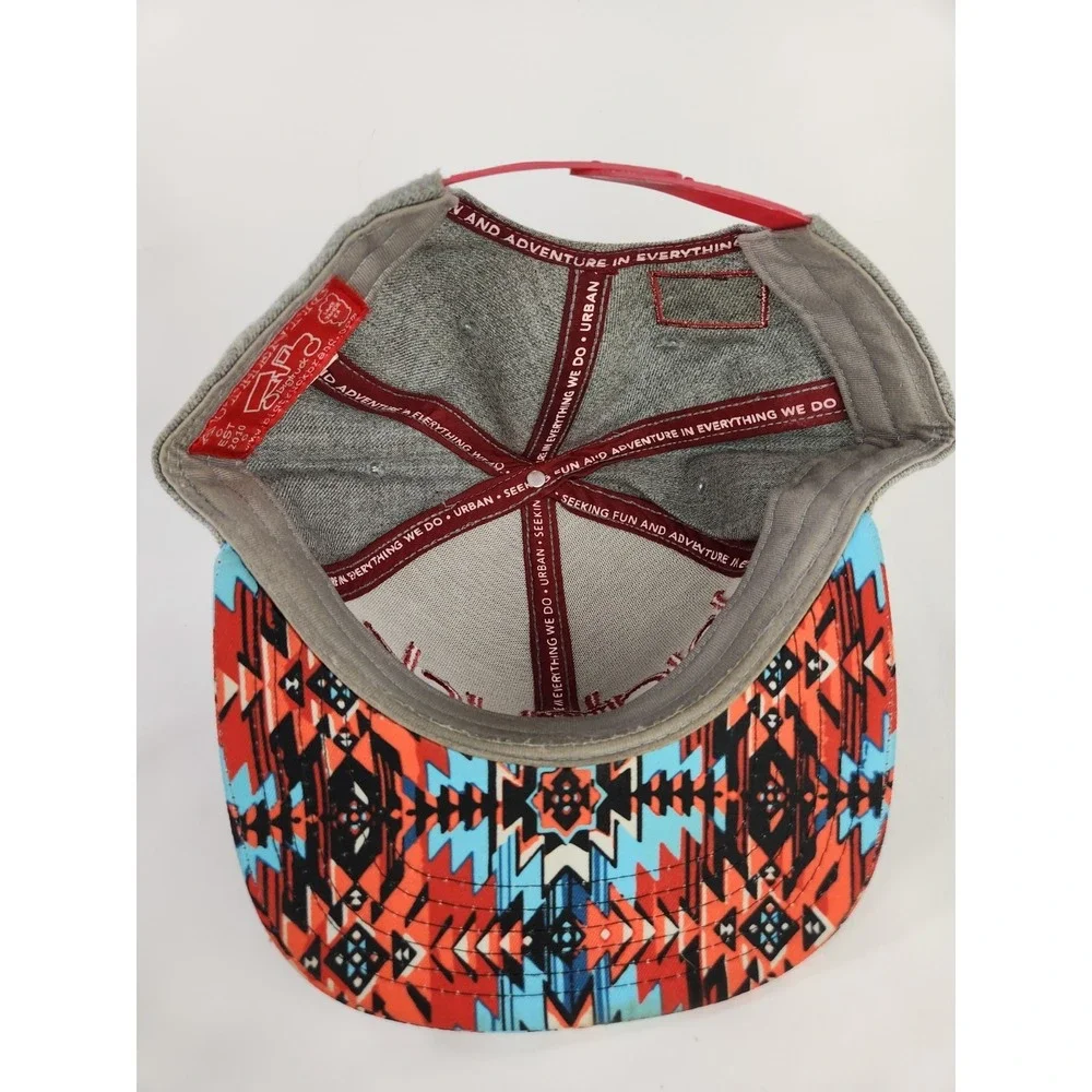 Big Truck Trucker Hat Mesh Snapback Gray Aztec Bill Design Lake Tahoe Red Orange